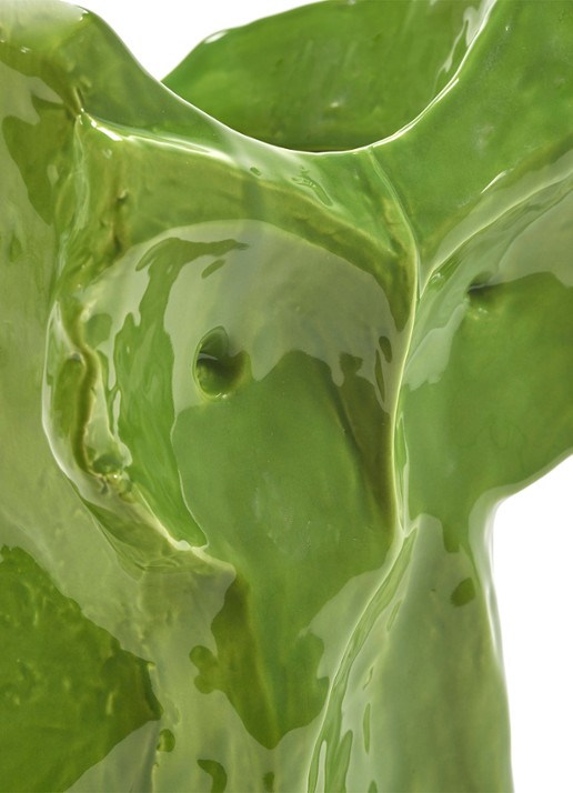 Serax Owl vaas van aardewerk S  - detail groen