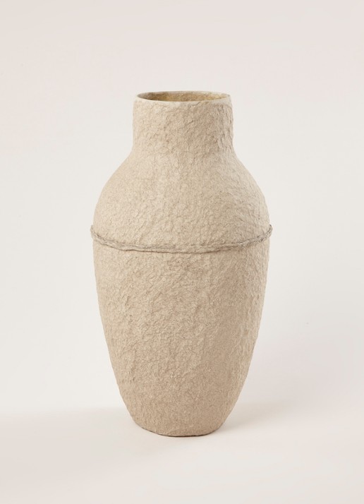 Serax Paperpulp vaas XL 38 cm  - voorkant 3 lichtbruin