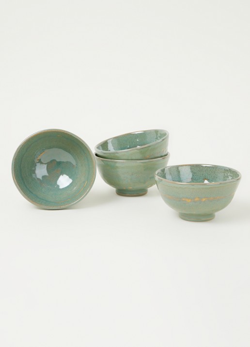 Serax Pure kom 14,5 cm set van 4 - voorkant 2 zeegroen