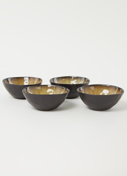 Serax Pure kom 16 cm set van 4 - voorkant 2 mosterd