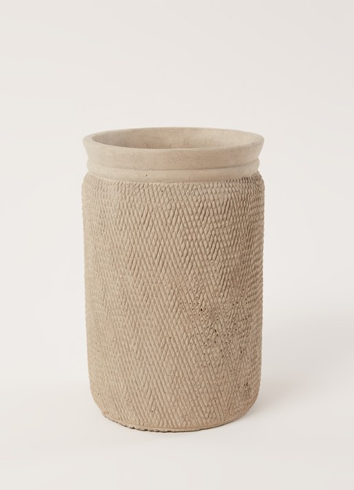 Serax Slang L bloempot van aardewerk voor binnen Ø 15 cm - voorkant 3 zand