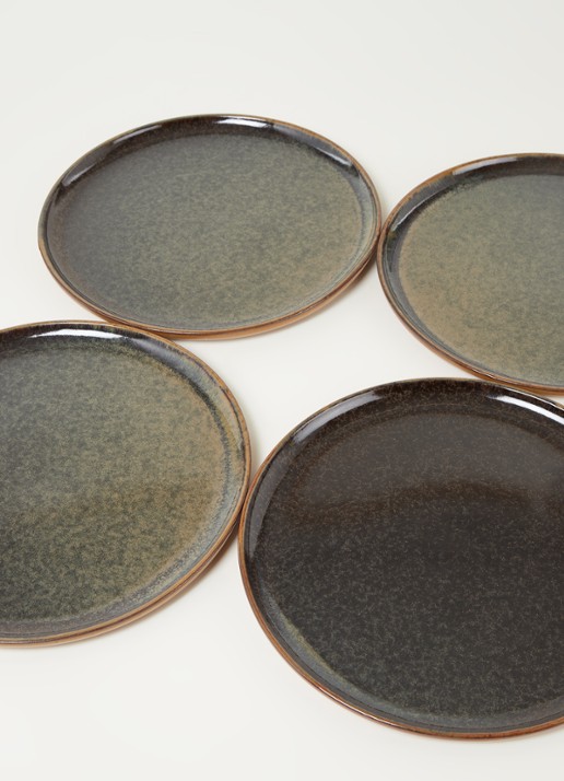 Serax Surface dinerbord L 27 cm set van 4 - detail groen