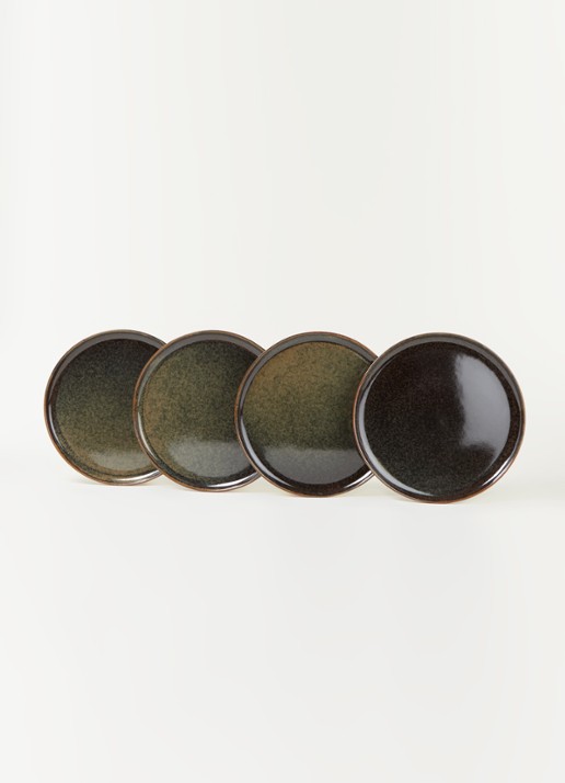 Serax Surface dinerbord L 27 cm set van 4 - voorkant 3 groen