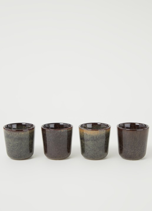 Serax Surface espressokopje 8 cl set van 4 - voorkant 2 donkerbruin