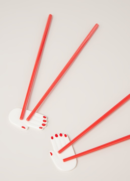 Serax Table Nomade eetstokjes met houder set van 2  - detail 3 steenrood