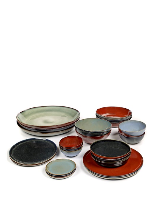 Serax Terres de Rêves gebaksbordje 13 cm - voorkant 2 blauwgrijs