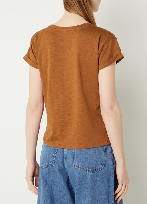 Sessùn Albano T-shirt met ronde hals - achterkant 3 cognac