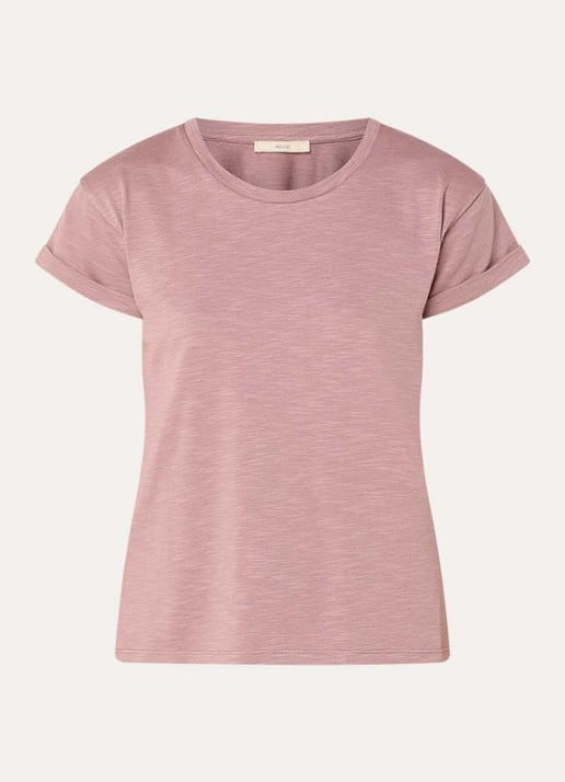 Sessùn Albano T-shirt met ronde hals - voorkant oudroze