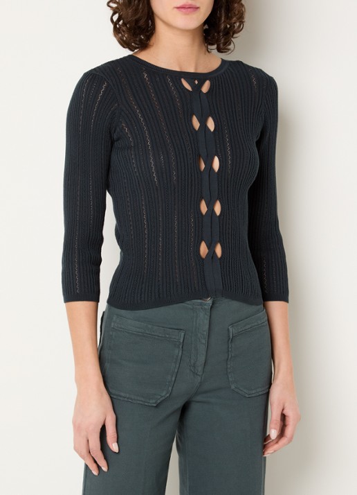 Sessùn Alencar fijngebreide top met cut-out detail