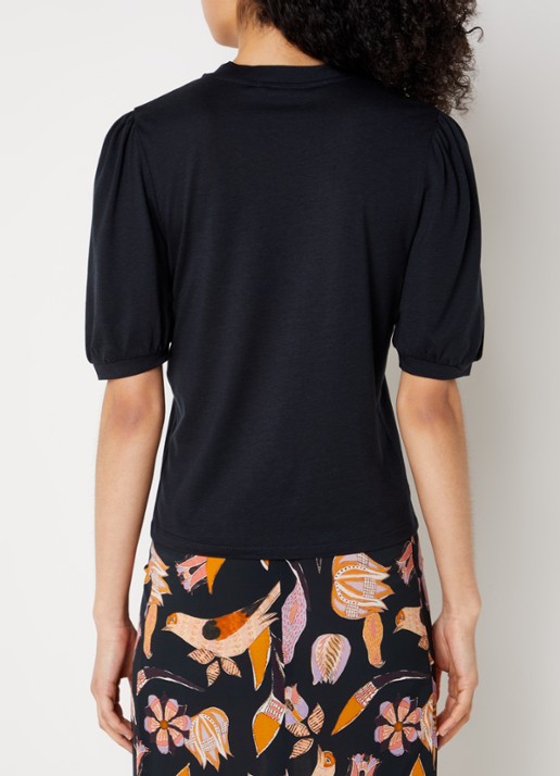 Sessùn Amelando T-shirt  met pofmouw - achterkant zwart