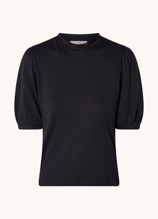 Sessùn Amelando T-shirt  met pofmouw - voorkant 2 zwart