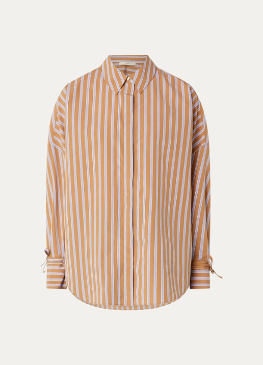 Sessùn Armando blouse met streepprint - voorkant bruin
