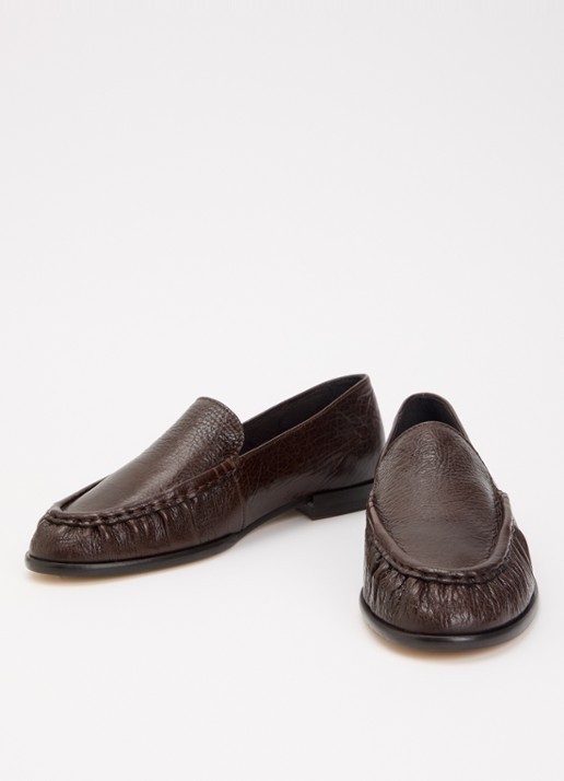 Sessùn Ayano loafer van leer - detail kastanjebruin