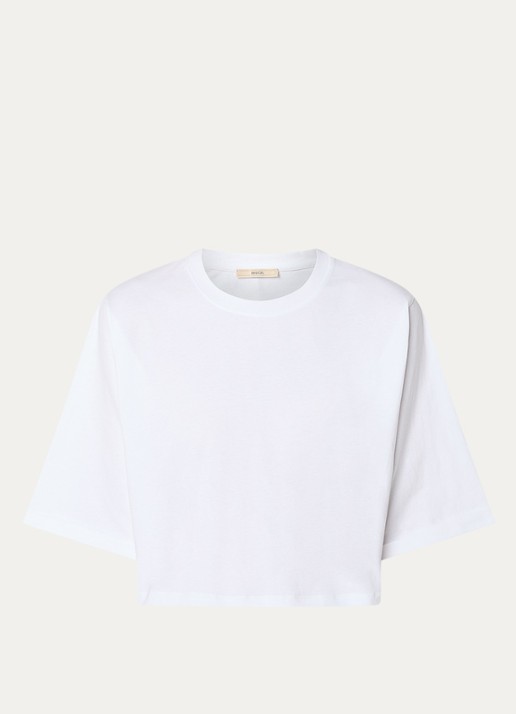 Sessùn Babe cropped T-shirt met ronde hals - voorkant 2 wit