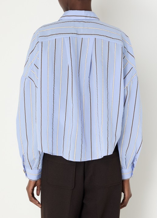 Sessùn Balanca blouse met streepprint - achterkant lichtblauw