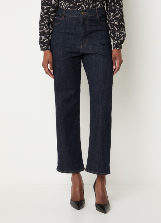 Sessùn Bay Cruise high waist cropped bootcut jeans met donkere wassing