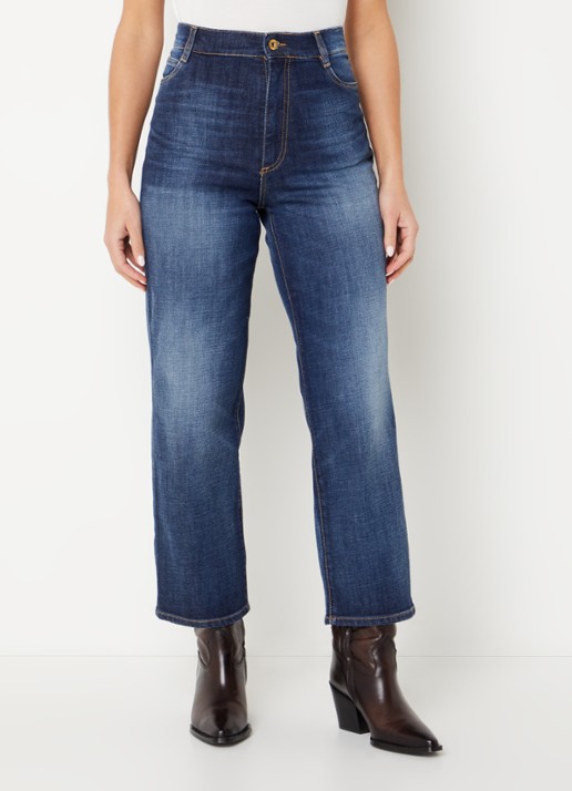 Sessùn Bay Cruise high waist cropped straight leg jeans met donkere wassing