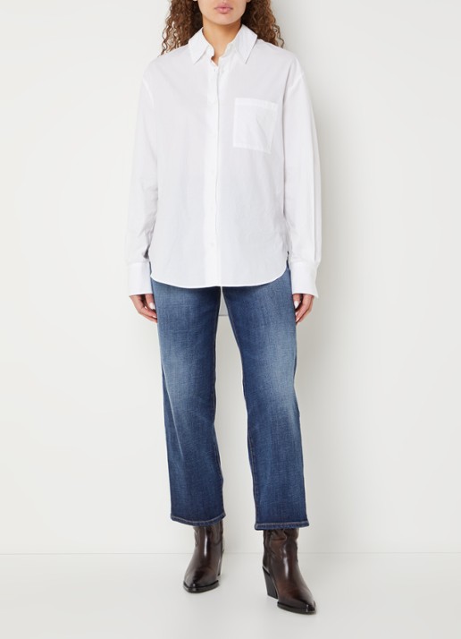 Sessùn Bay Cruise high waist cropped straight leg jeans met donkere wassing - voorkant 2 indigo