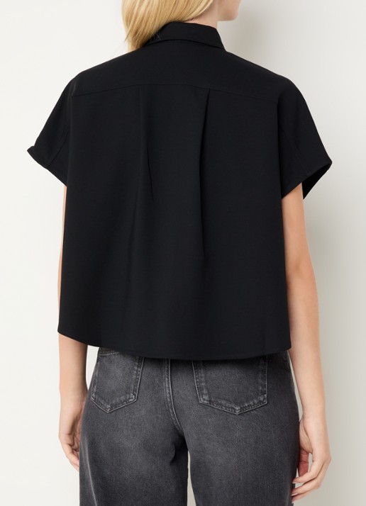Sessùn Bianca blouse met borstzakken - achterkant 4 zwart