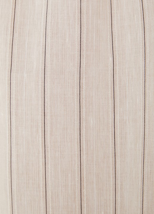 Sessùn Botan oversized blouse in linnenblend met streepprint - detail 5 donkerbeige