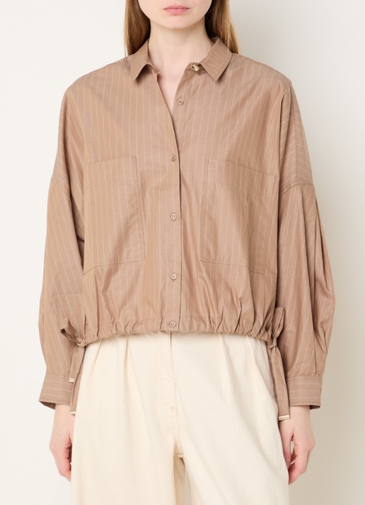 Sessùn Cabaza cropped blouse met streepprint en trekkoord