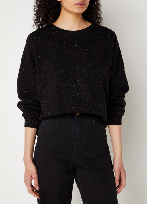 Sessùn Chebbi oversized sweater in linnenblend met gemêleerd dessin