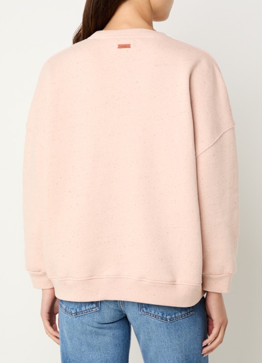 Sessùn Chebbi sweater in linnenblend met ronde hals - achterkant 3 lichtroze