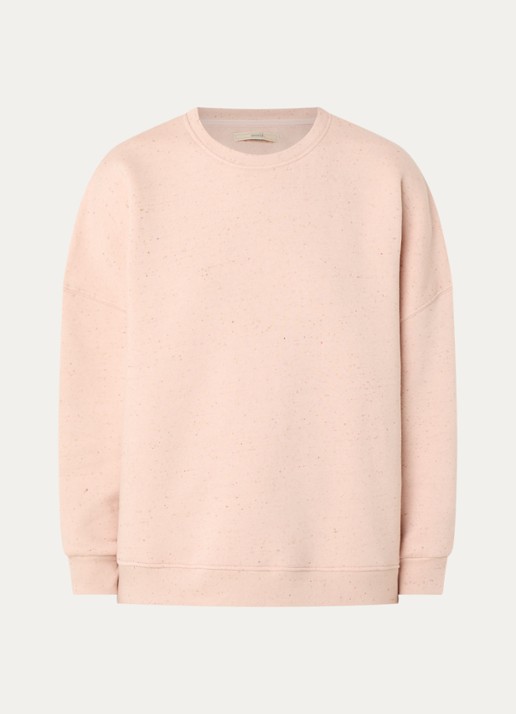 Sessùn Chebbi sweater in linnenblend met ronde hals - voorkant lichtroze