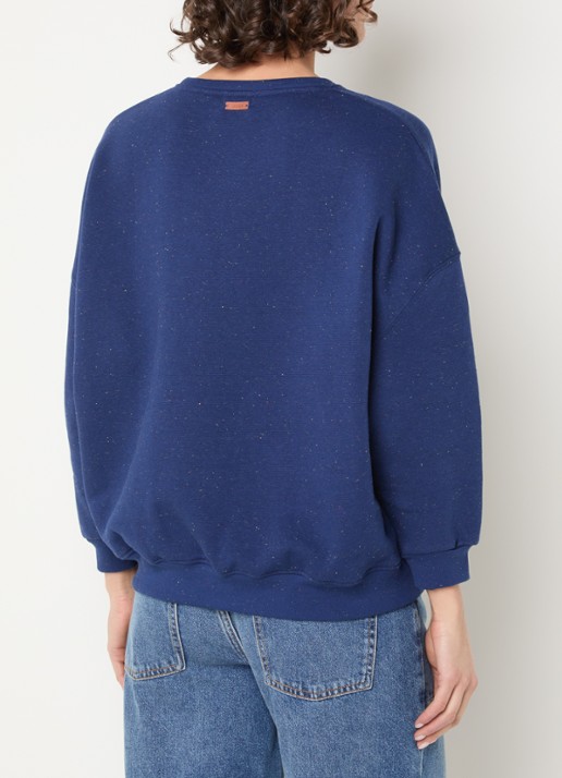 Sessùn Chebbi sweater in linnenblend - achterkant 2 kobaltblauw