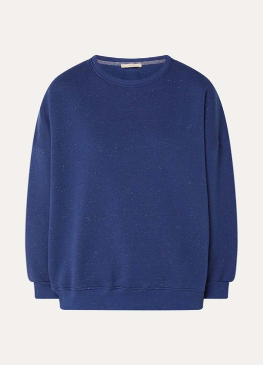 Sessùn Chebbi sweater in linnenblend - voorkant 3 kobaltblauw