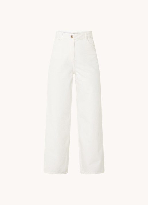 Sessùn Dalt high waist wide leg jeans met gekleurde wassing - voorkant 4 wit