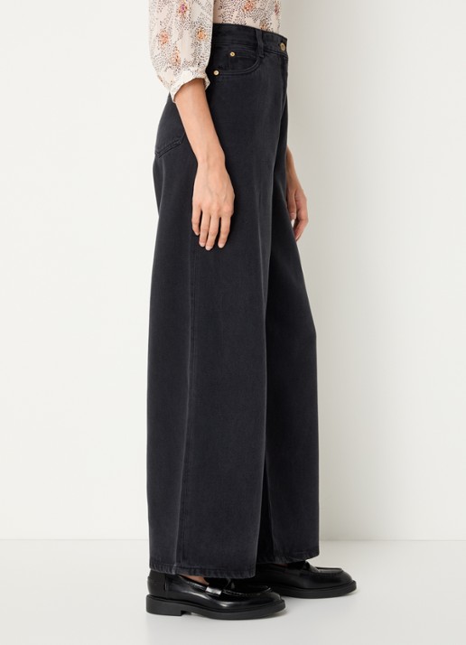 Sessùn Dalt high waist wide leg jeans  - detail 5 antraciet
