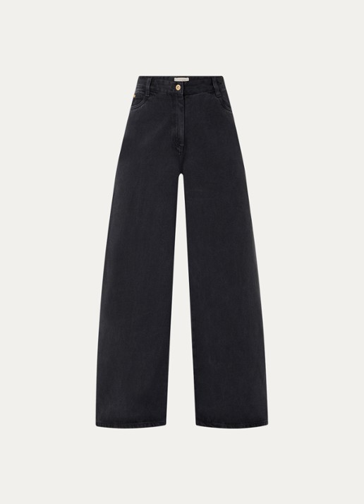 Sessùn Dalt high waist wide leg jeans  - voorkant 2 antraciet