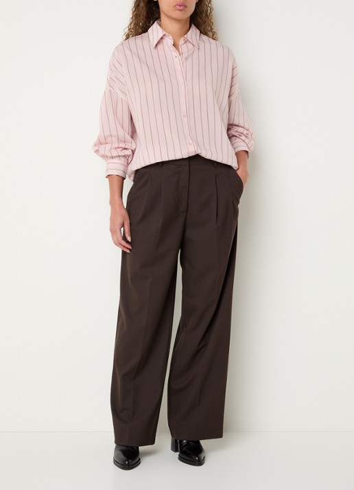Sessùn Dazik blouse met streepprint - voorkant 4 roze