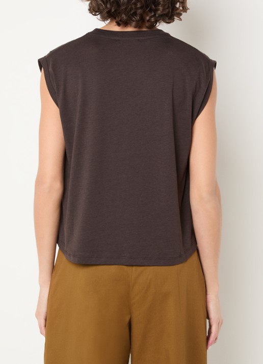 Sessùn Deedoo T-shirt met ronde hals - achterkant 4 donkerbruin