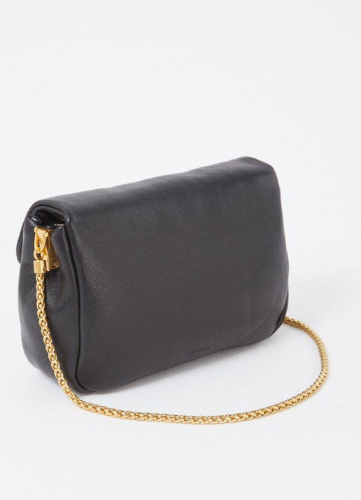 Sessùn Diviluz Puffy crossbodytas van lamsleer - achterkant zwart