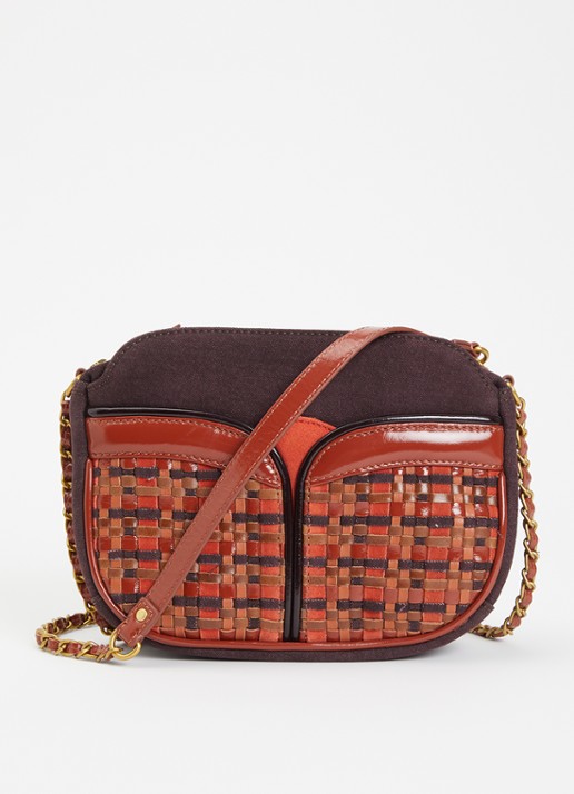 Sessùn Divine crossbodytas met details van lamsleer
