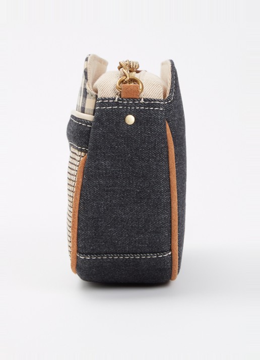 Sessùn Divine V crossbodytas met details van leer - detail 3 zwart
