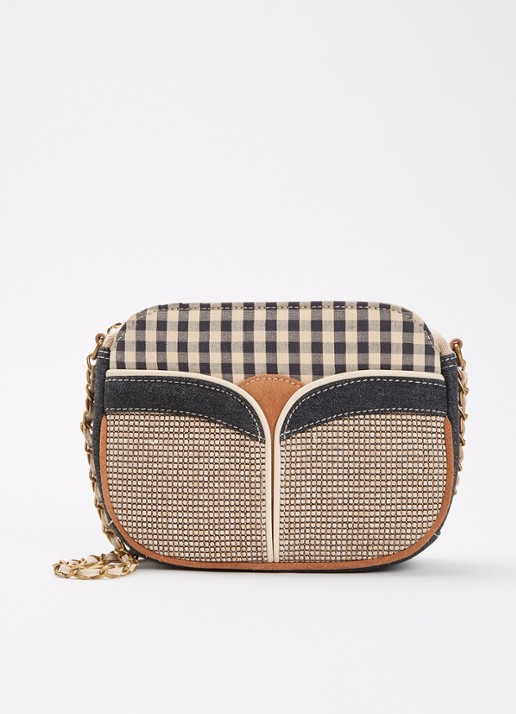 Sessùn Divine V crossbodytas met details van leer