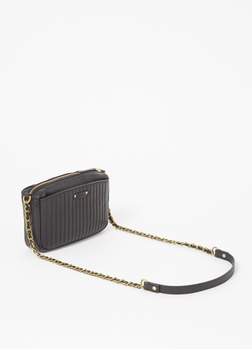 Sessùn Divinou crossbodytas van lamsleer  - achterkant zwart