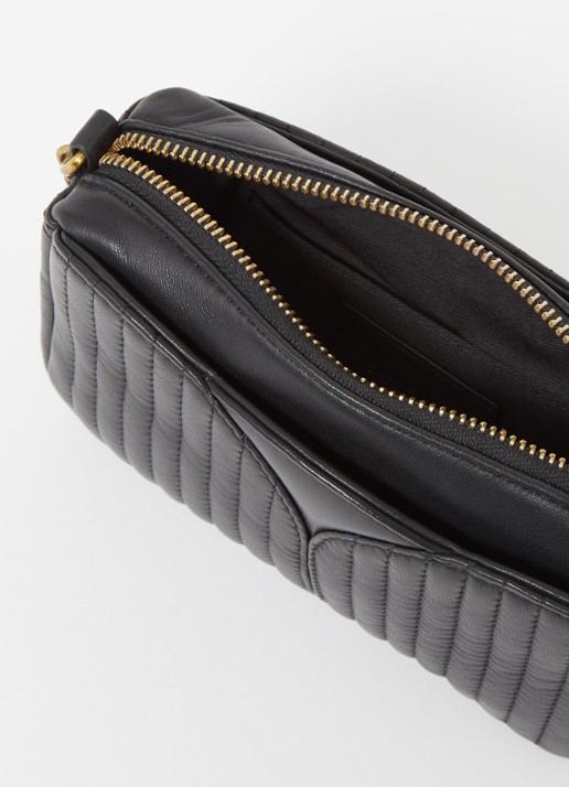 Sessùn Divinou crossbodytas van lamsleer  - detail 2 zwart