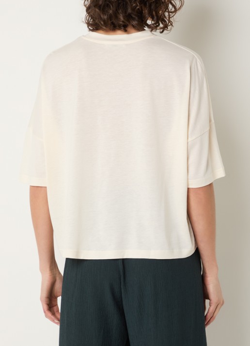 Sessùn Dorel T-shirt met ronde hals - achterkant 2 creme