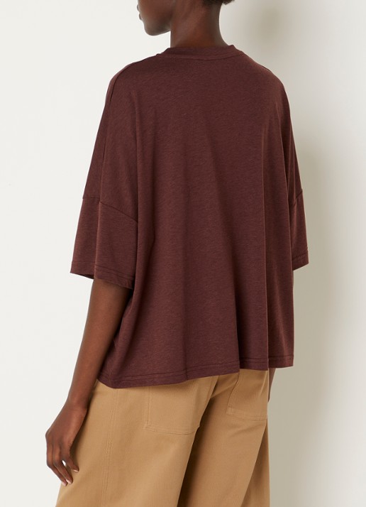 Sessùn Dorel T-shirt met ronde hals - achterkant 2 camel