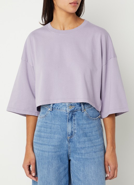 Sessùn Epoteiro cropped T-shirt met trompetmouw