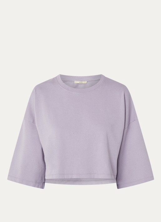 Sessùn Epoteiro cropped T-shirt met trompetmouw - voorkant 3 lila