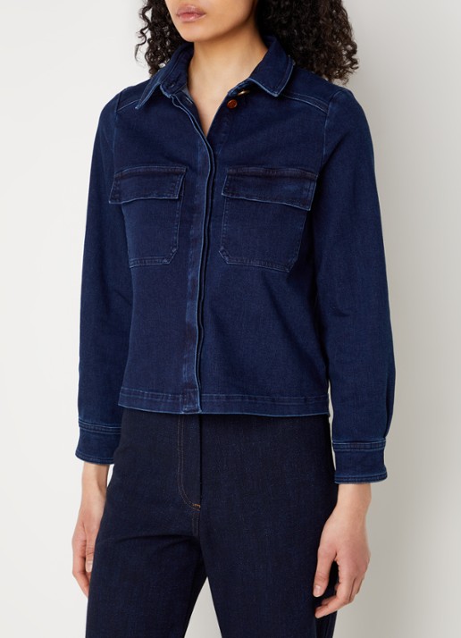 Sessùn Guggen blouse van chambray met borstzakken