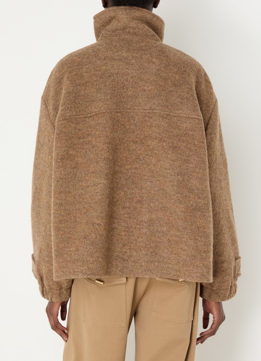 Sessùn Hattson mantel van wol met klepzakken - achterkant 4 camel