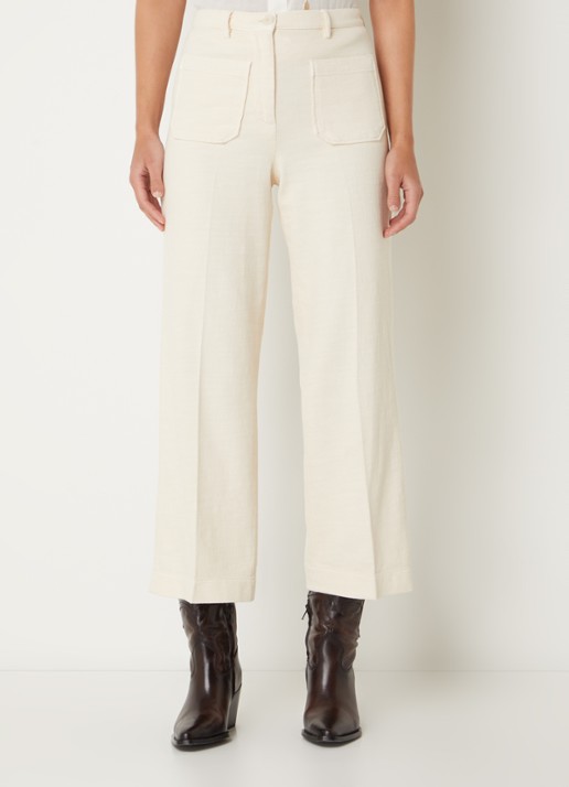Sessùn Hendrick high waist straight fit culotte met opgestikte zakken