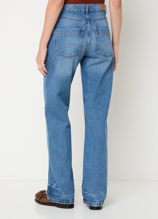 Sessùn High waist straight leg jeans met medium wassing - achterkant 3 indigo