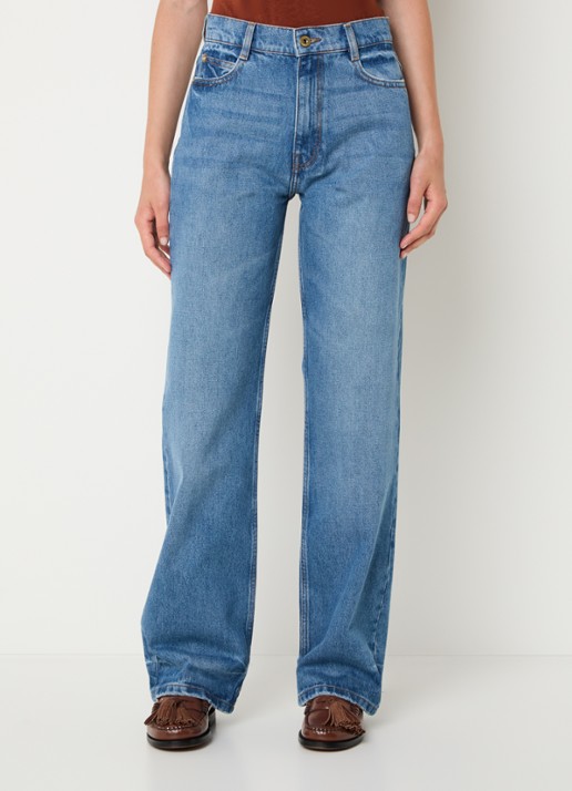 Sessùn High waist straight leg jeans met medium wassing